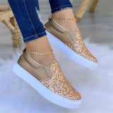 Luxurious Relaxed Sequin Slip-on Flat Loafers for Ladies