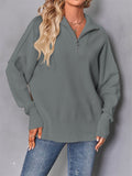 Female Winter Thick Front Zipper Pullover Long Sleeve Casual Sweaters