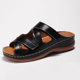 Summer Hollow Out Velcro Wedge Heel Casual Slippers for Women