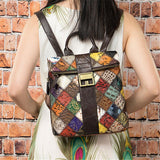 Trendy Delicate Ethnic Patchwork Multi-color Backpack For Women