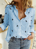 Casual Long Sleeves Linen Blouses For Women