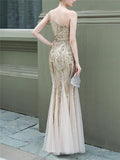 Gorgeous Sequined Mermaid Tulle Dress for Dinner Party