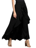 Women's Stylish High Rise Irregular Hem Loose Chiffon Pants Skirts