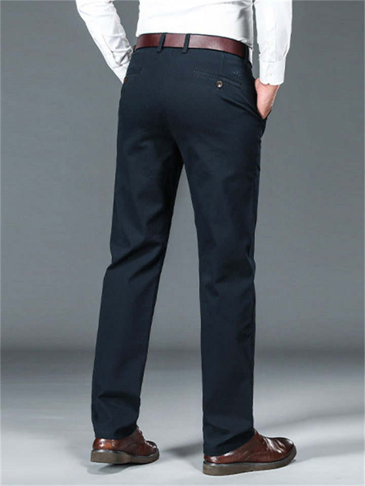 Male Stylish Casual Business Solid Thick Long Pants