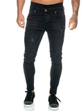 Casual Simple Style Fit Solid Color Washed Effect Jeans With Pockets