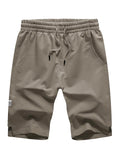 Mens Solid Color Plain Casual Sports Knee Shorts