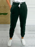 Drawstring Jogger Casual Velvet Pants for Women