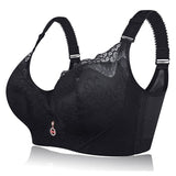 Plus Size Push Up Side Support Lace Bras - Blue