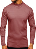 Men's Simple Style Half High Collar Long Sleeve Bottoming Shirt