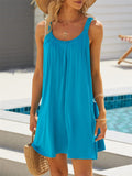 Sexy Ladies U Neck Sleeveless Flowy Pool Party Dress