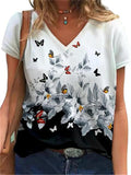 New Butterfly Printed Short Sleeve Loose T-Shirts