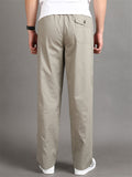 New Casual Simple Style Cargo Pants Straight-Leg Drawstring Pants