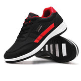 Men's Color Matching Lace-Up Flat Running Sneakers