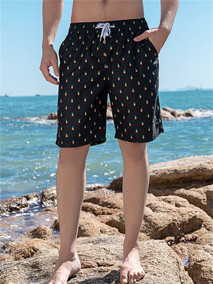 Men's Fashion Cartoon Printed Loose Quick Dry Beach Pants