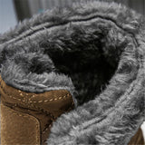 Mens Cozy Warm Genuine Leather Outdoor Snow Boots
