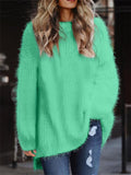 Women Winter Casual Solid Color Knitting Sweater