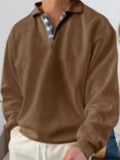 Men's British Style Sport Shirt Long Sleeve Lapel Tops