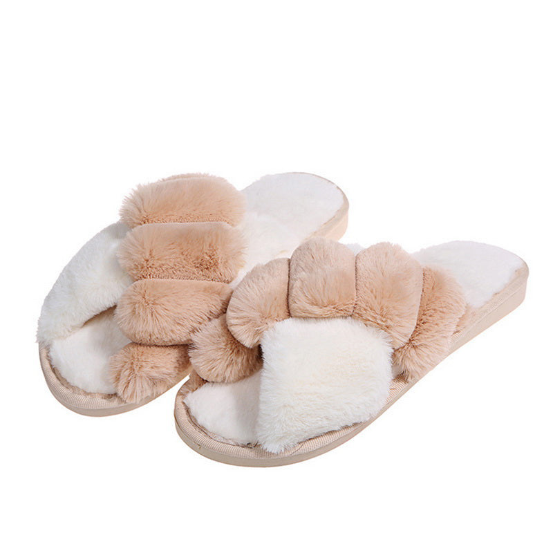 New Soft Plush Open Toe Splendid Faux Fur Fluffy Slippers