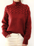 Turtle Neck Solid Color Knitted Sweaters For Women