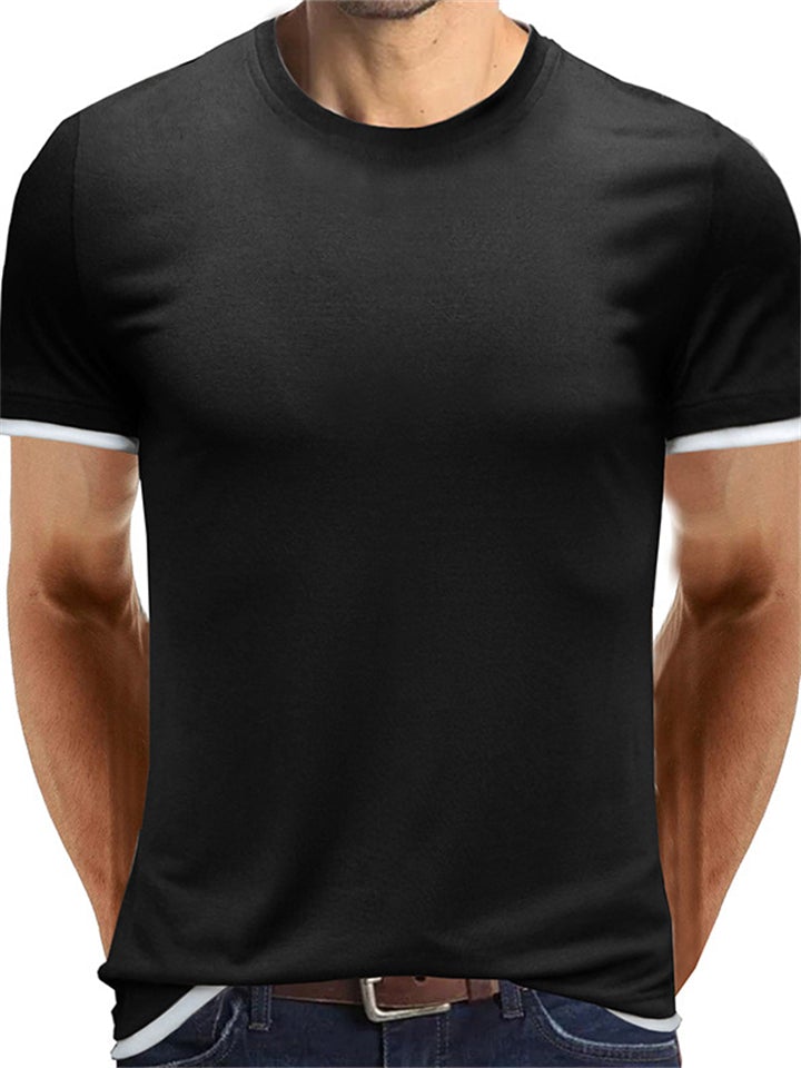 Summer Leisure Short Sleeve Pullover Slim T-shirts For Men