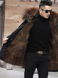 Men's Winter Fashion Thermal Removable Faux Fur Loose Coats