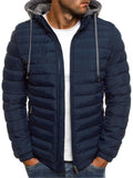 Men's Cozy Zip Up Cotton-Padded Hooded Coat for Winter