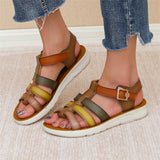 Women's Retro Hollowed Out Open Toe Flat Beach Sandals