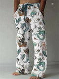 Men's Retro Cozy Ethnic Art Printed Drawstring Cotton Linen Pants