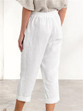 Women's Summer 100% Cotton Soft Comfortable Cropped Pants