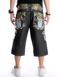 Trendy Street Hip-Hop Style Wings Embroidered Oversize Cropped Pants