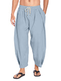 Men's Casual Lightweight Cropped Cotton Linen Pants