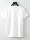 Men's Short Sleeve Solid Color Round Neck Cotton T-Shirt