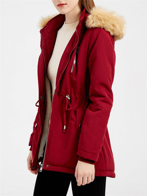 Women's Warm Fashion Winter Coat with Removable Hood
