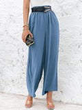 Women's Summer Ultra Soft High Waist Pockets Flowing Wide Leg Pants