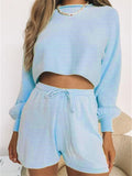 Women's Cozy Leisure Round Neck Two-Piece Set