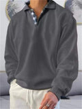 Men's British Style Sport Shirt Long Sleeve Lapel Tops