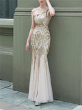 Gorgeous Sequined Mermaid Tulle Dress for Dinner Party