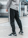 Tapered Fit Elasticated Waistband Drawstring Fastening Contrast Track Pants