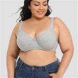 Plus Size Full Coverage Push Up Minimizer Cotton Bra - White