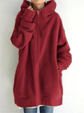 Women's Fashion Full Zip Up Thermal Hoodies for Winter