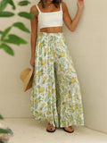 Ladies Trendy Casual Multi-colored Long Wide Leg Pants