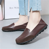 Women's Soft Sole Slip On Leather Flat Loafer Shoes for Walking