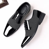 Men's Wedding Party Soft Rubber Sole Block Heel Dress Shoes