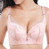 Plus Size Push Up Side Support Lace Bras - Pink