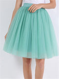 Simple Graceful Contrast Color Free Size Tulle Skirts For Women