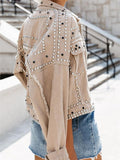 Super Cool Rivets Denim Biker Jacket