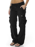 Women's Cool Multiple Pockets Wide Leg Cargo Pants