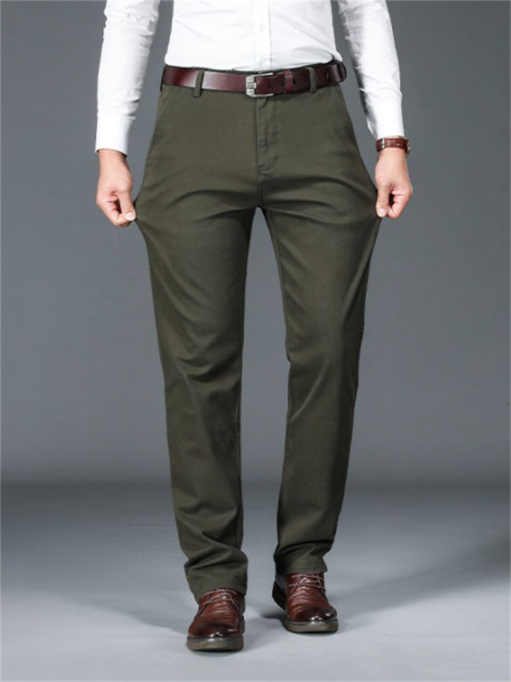 Male Stylish Casual Business Solid Thick Long Pants