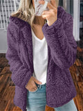 Women's Full Zip Up Cozy Plush Hooded Coat