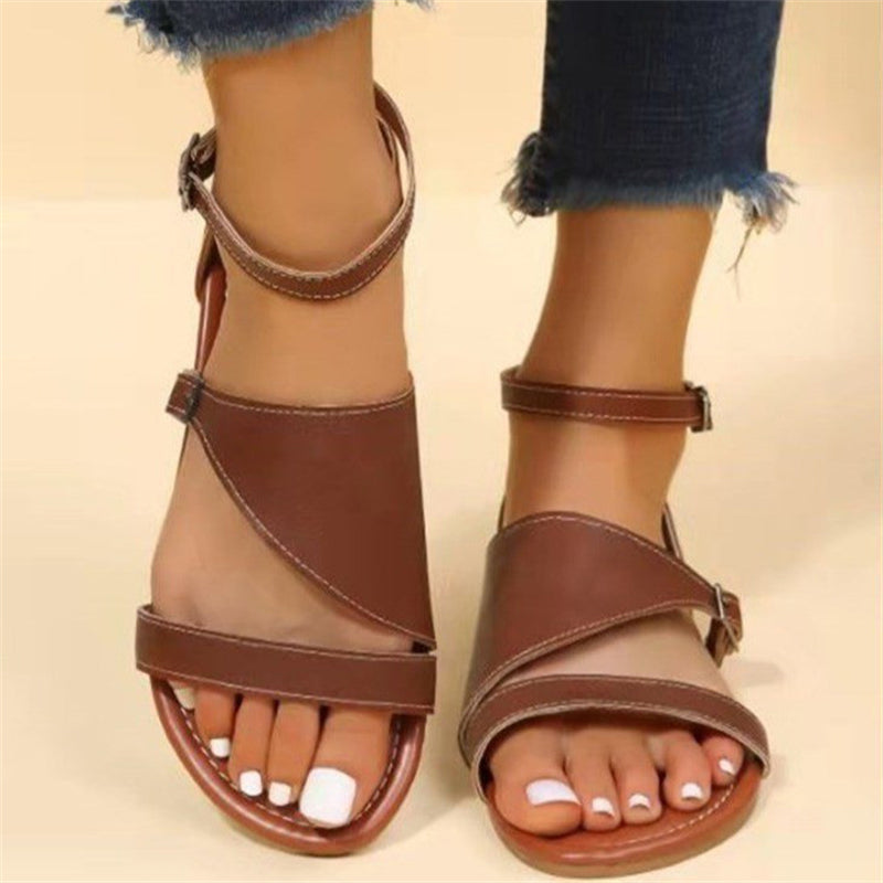 Casual Open Toe Buckle Cozy Flat Sandals for Women